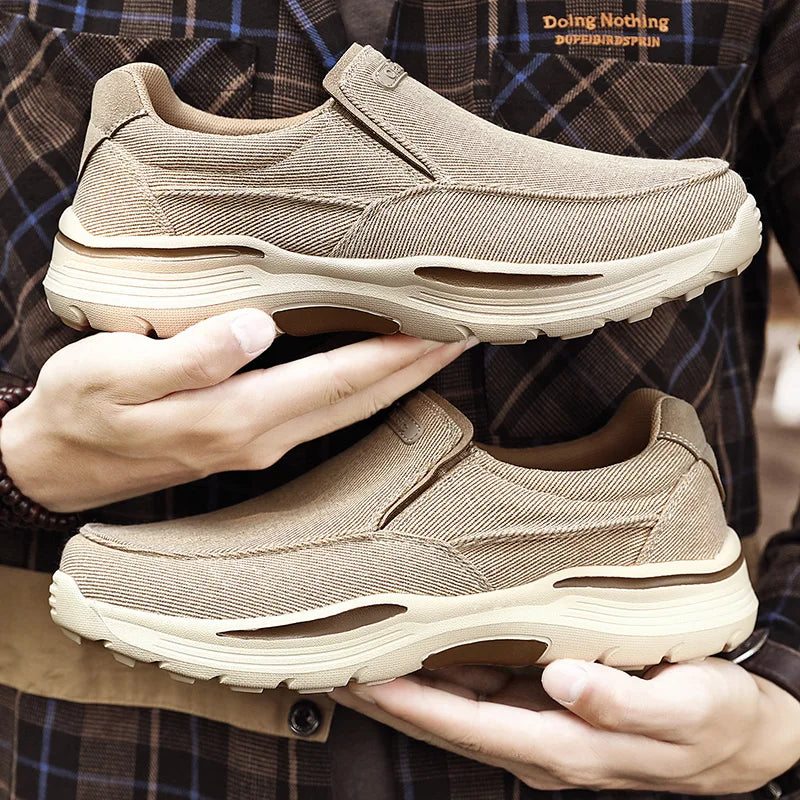 Breathable Canvas Loafers Blue