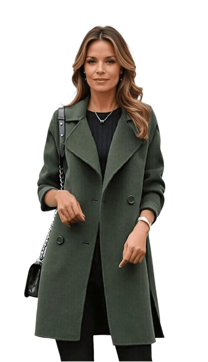 Selina | Women’s Black Trench Coat – Classic Style with Stylish Winter Elegance