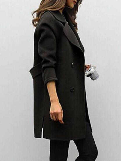 Selina | Women’s Black Trench Coat – Classic Style with Stylish Winter Elegance