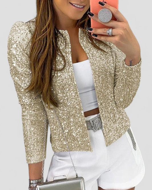Women’s Gold Sequin Party Blazer