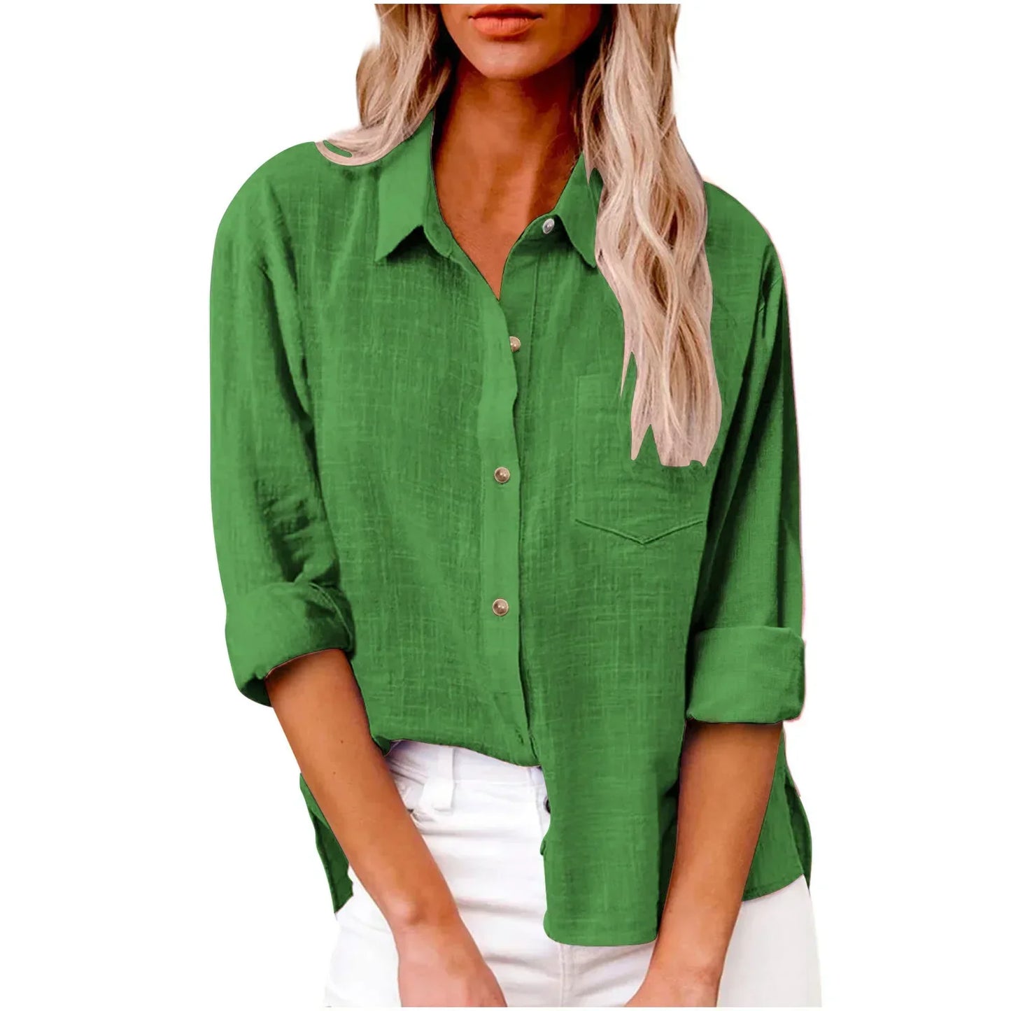 Ladies Classic Casual Linen Shirt