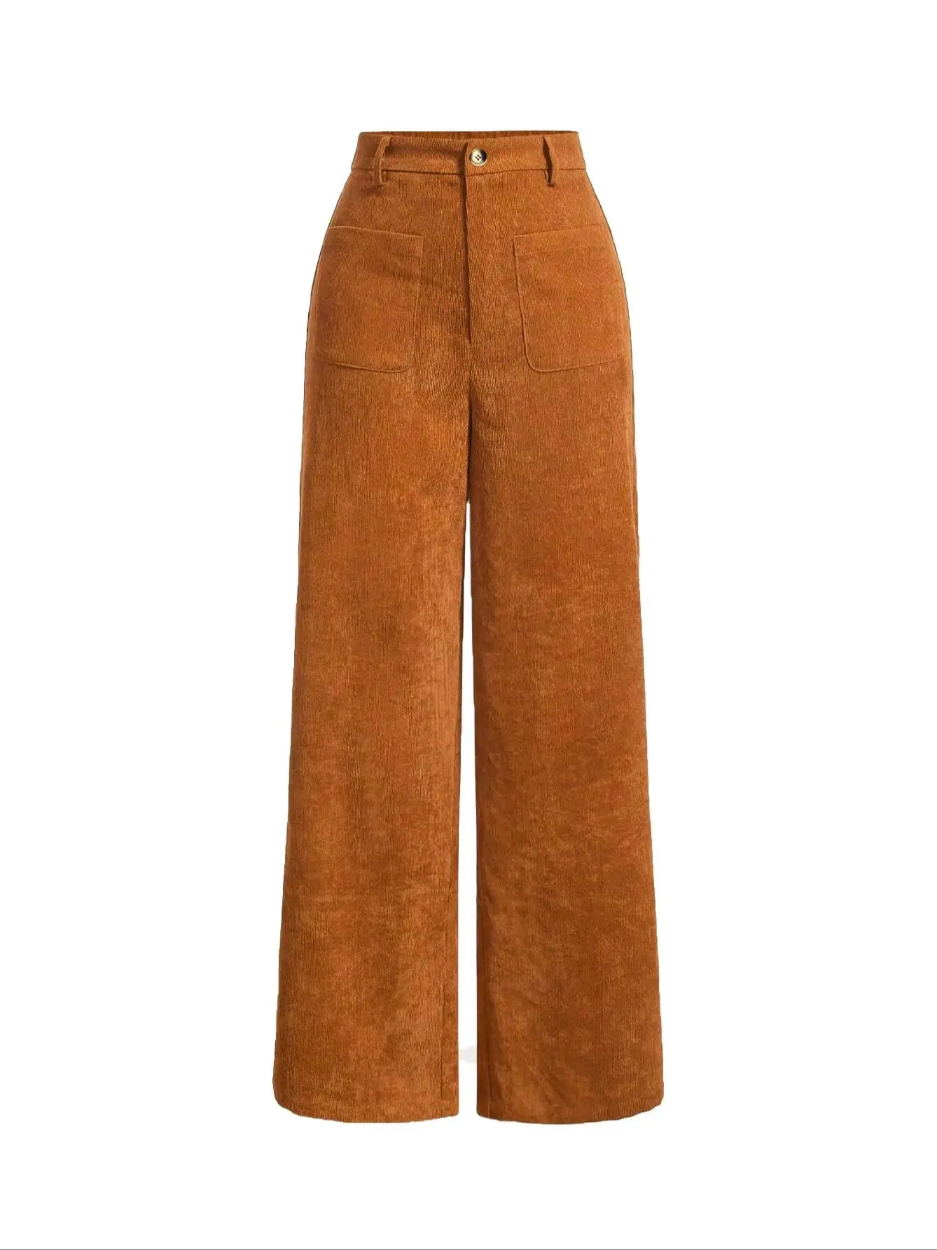 Classic High Waisted Wide Leg Women's Pants with Pockets