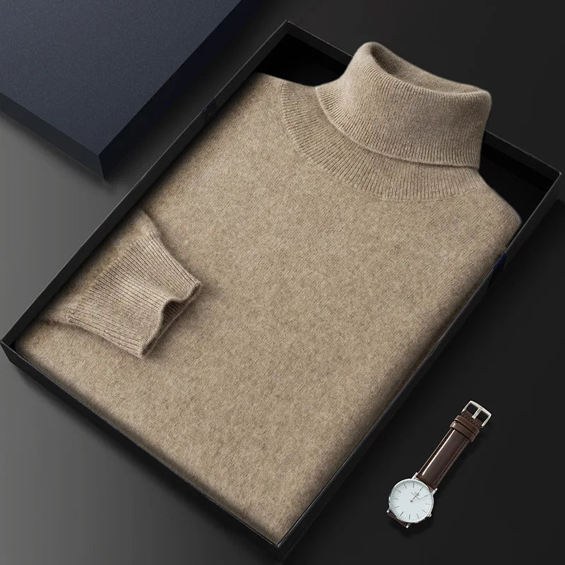 Luxury Soft Cashmere Men's Turtleneck Sweater - BritishElegance