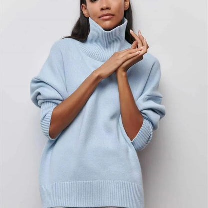 Warm Oversized Crew Neck Knit Sweater