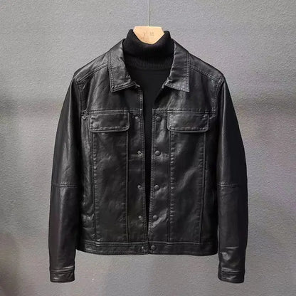 Slim Fit Men's PU Leather Bike Jacket