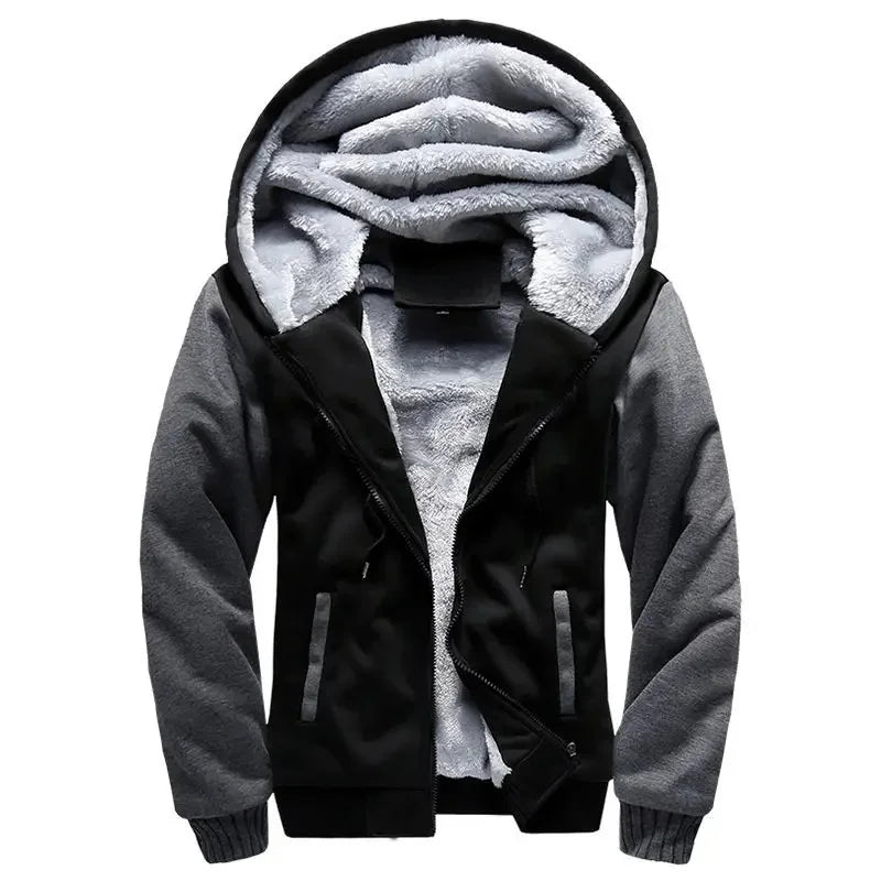 Cevori Hooded Design Fleece Quilted Jacket