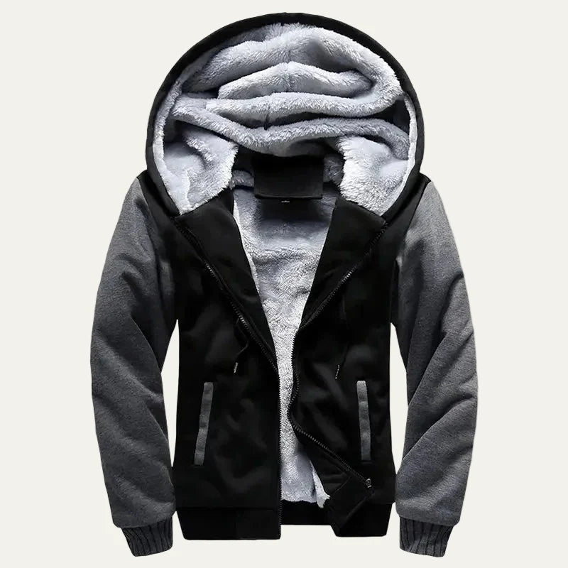 Men’s Thermal Fleece Lined Hooded Zip Jacket