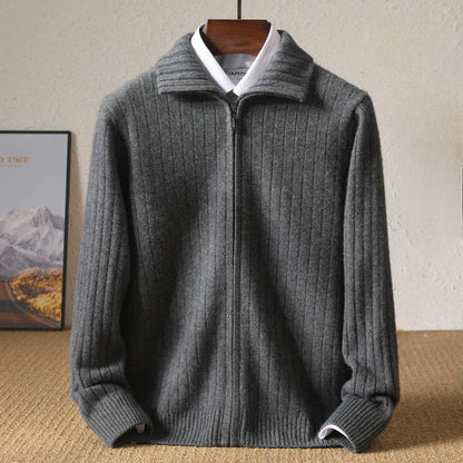 Russell Men’s Cashmere Cardigan – Luxury Knit Sweater with Classic Fit