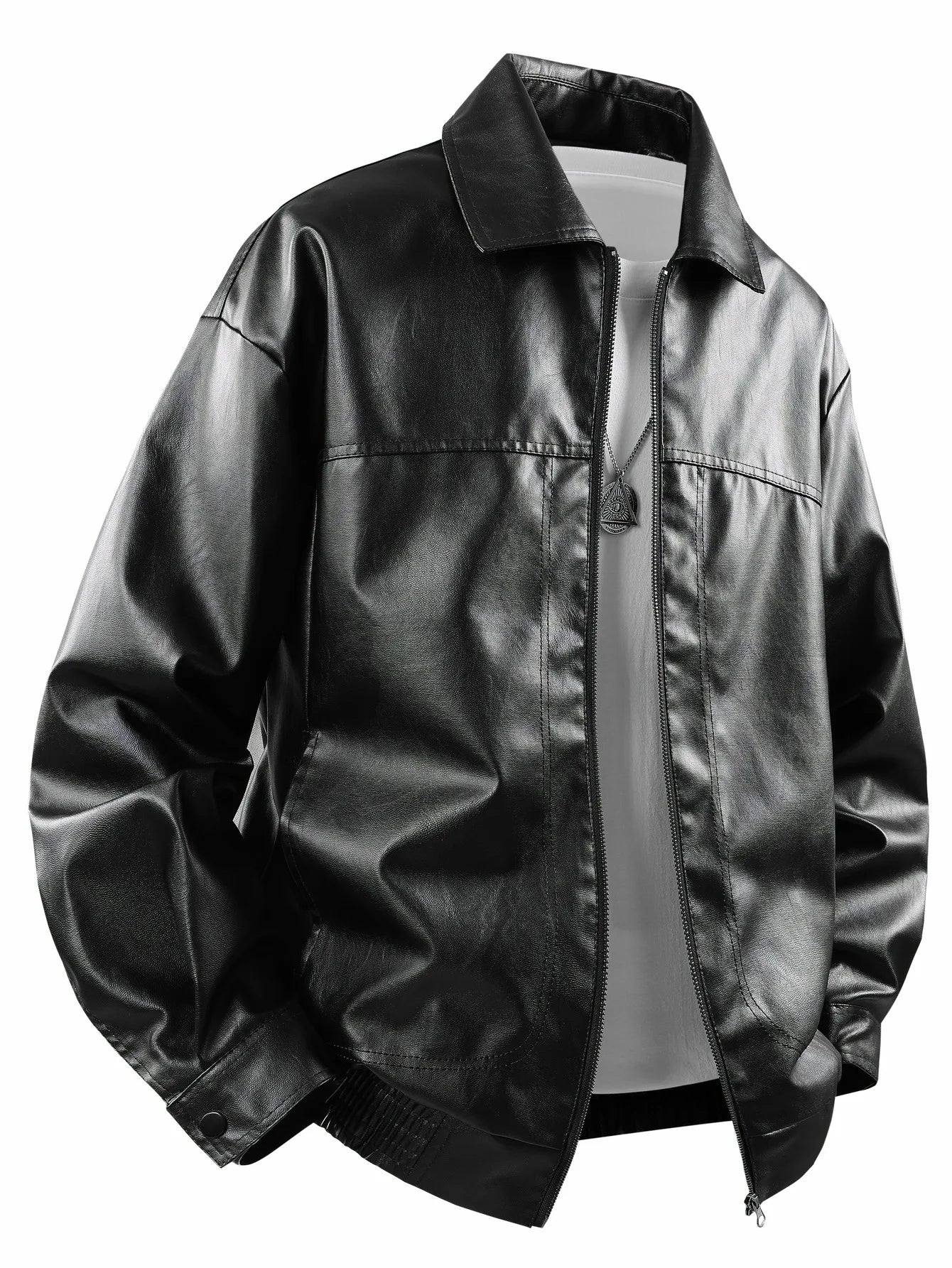 Classic Biker Leather Coat