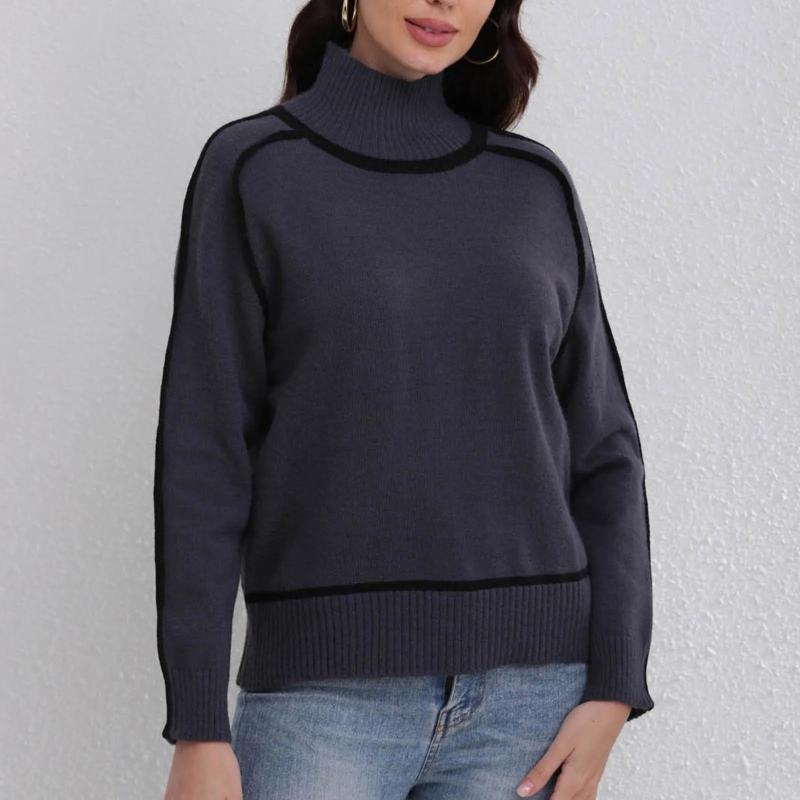 Isla Relaxed Fit Turtleneck Sweater | Ribbed Cuffs Hip-Length Sweater