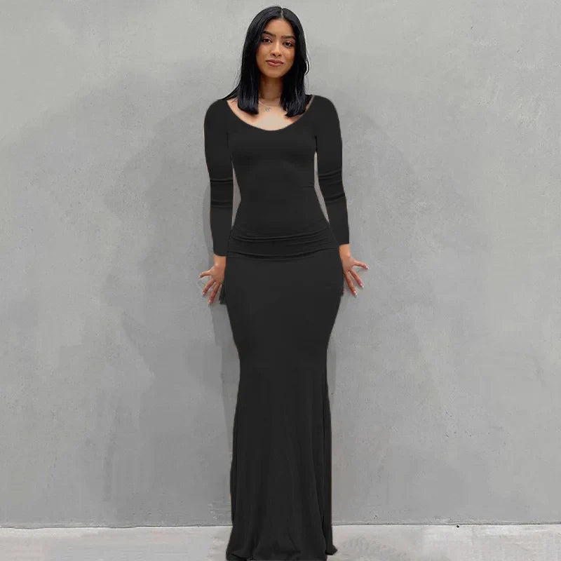 Elegant Halter Neck Evening Maxi Dress
