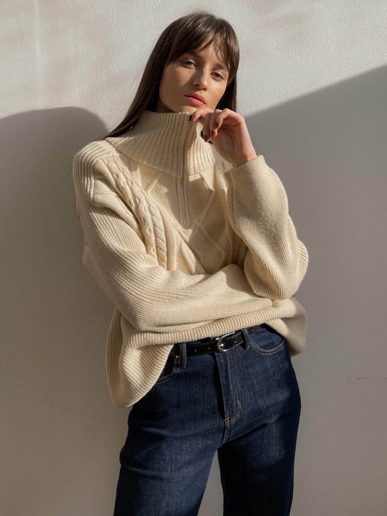 Comfy Winter Geometric Knit Sweater - BritishElegance