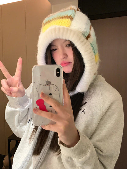 Fashionable Striped Fleece Earmuffs for Ladies - BritishElegance