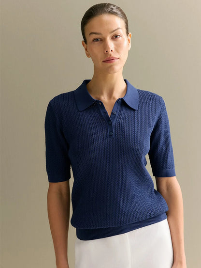 Relaxed Fit Knit Polo Shirt – Casual Summer Tee