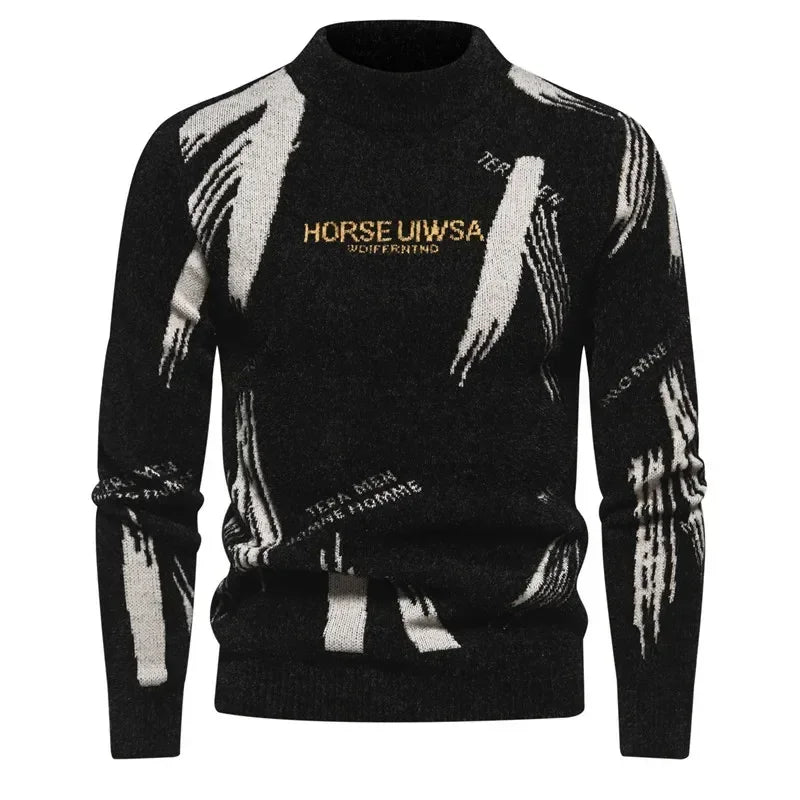 Fake Fur Crew Neck Sweater Men