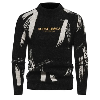 Fake Fur Crew Neck Sweater Men