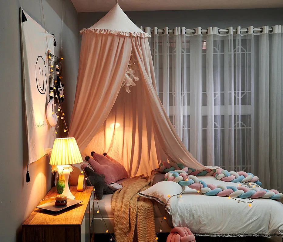 Colorful Girls Bed Canopy With Tassels