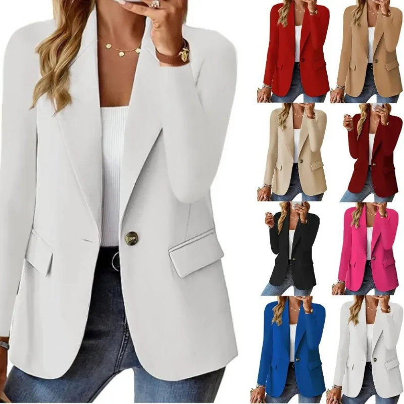 Classic Fit Women's Solid Jacket - BritishElegance