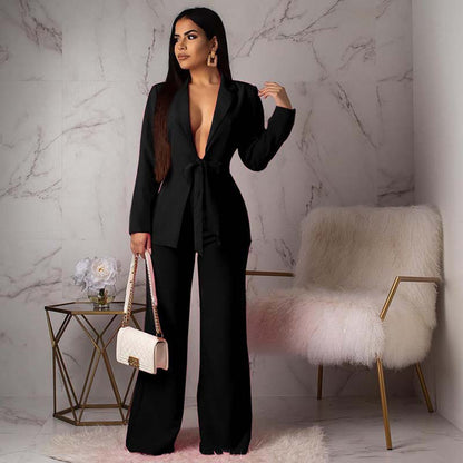 Classic Fit Two Piece Suit for Women in Plain Colour