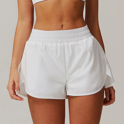 Women's Comfortable High Waist Yoga Shorts with Pockets