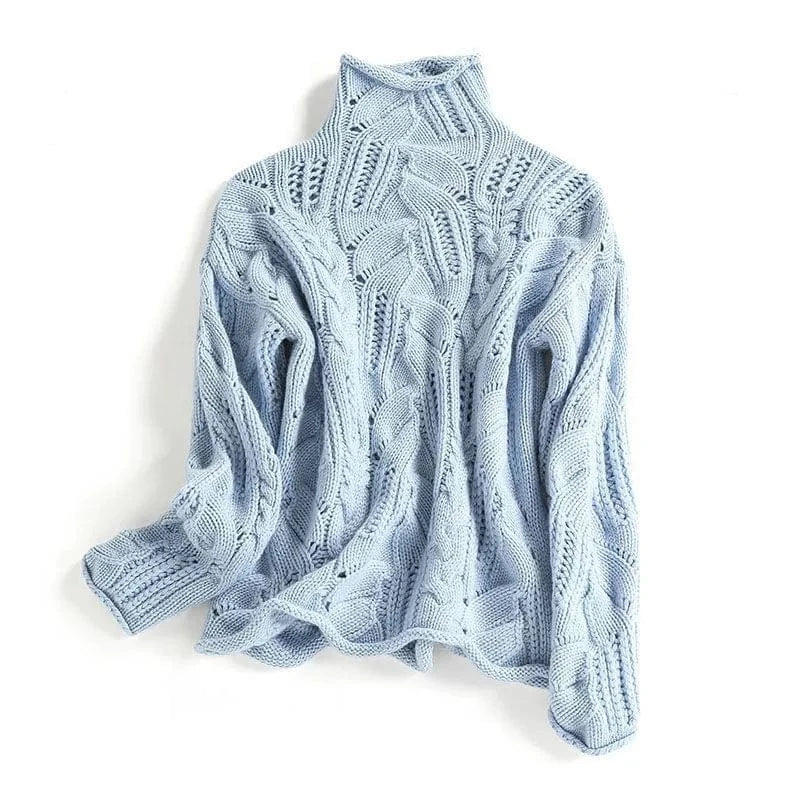 BETTINA - turtleneck sweater with cable knit pattern