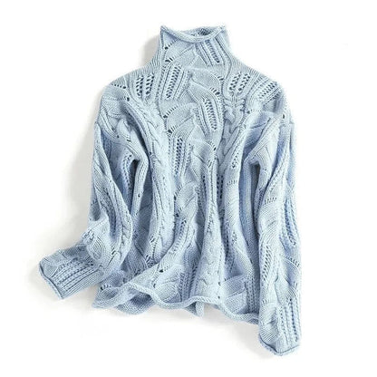 BETTINA - turtleneck sweater with cable knit pattern