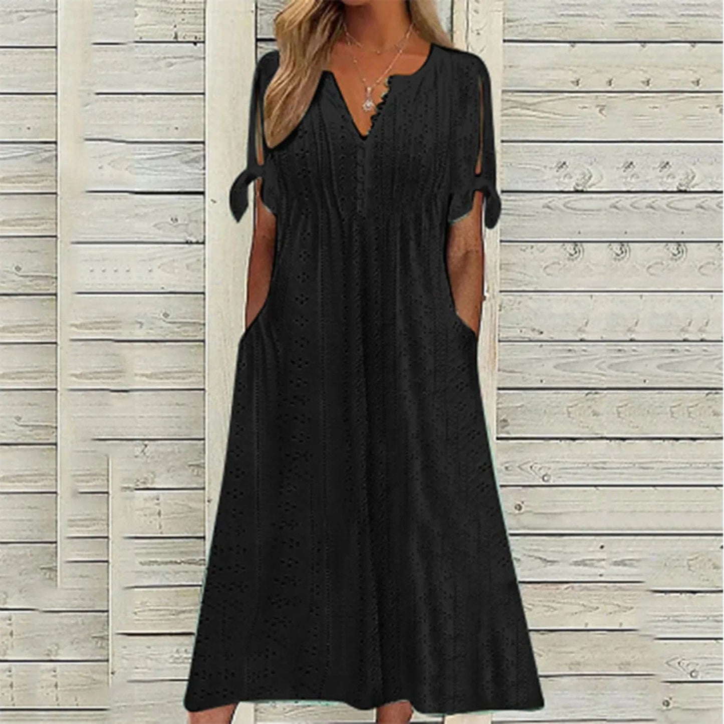 Comfy Womens Sundress with Short Sleeves