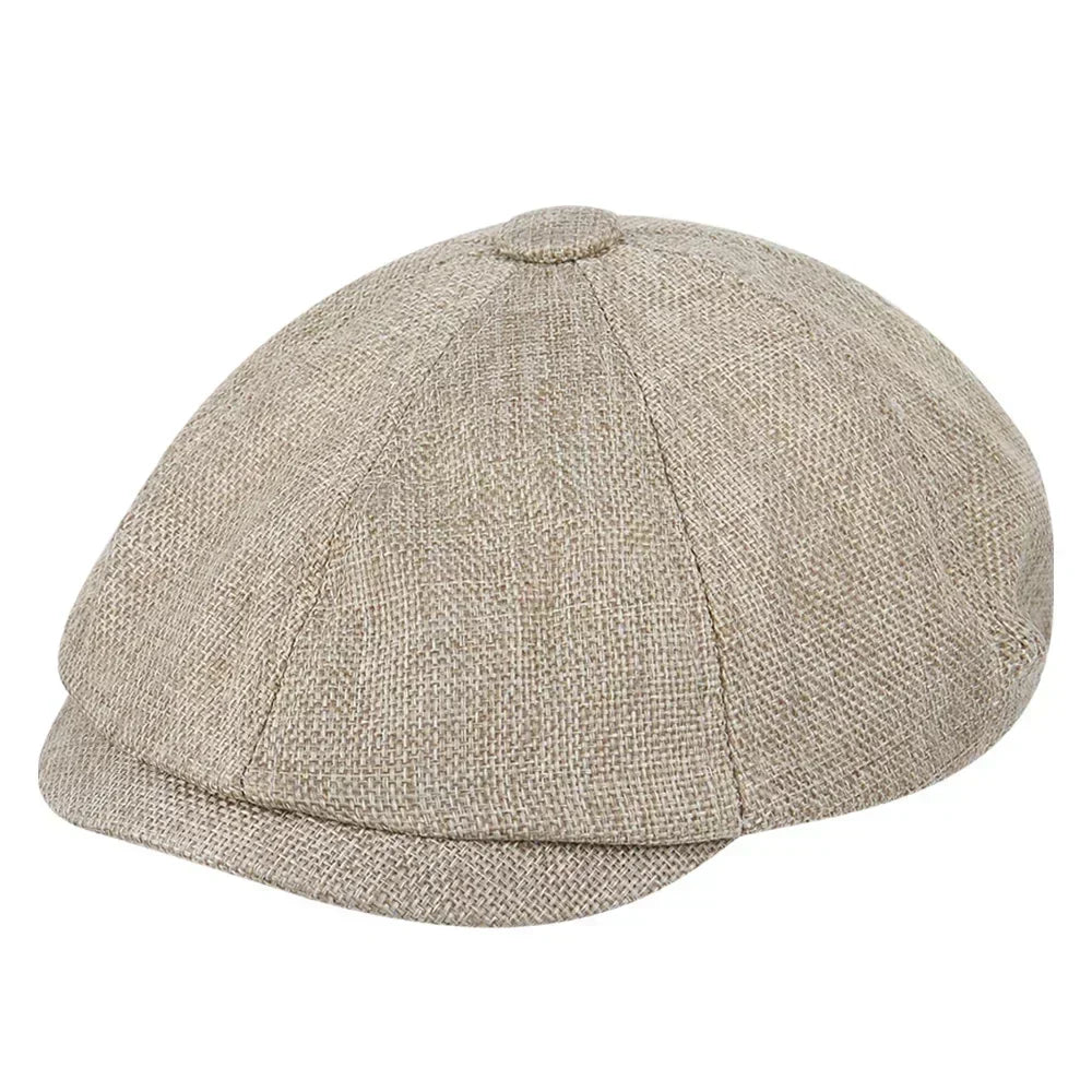 Classic Wool Newsboy Flat Cap - Traditional Unisex Hat