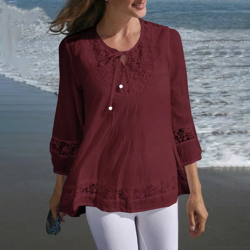 Lightweight Breathable Floral Blouse – Casual Summer Top