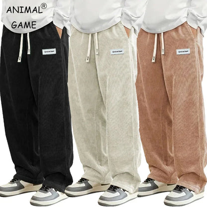 Relaxed Fit Corduroy Casual Pants - BritishElegance