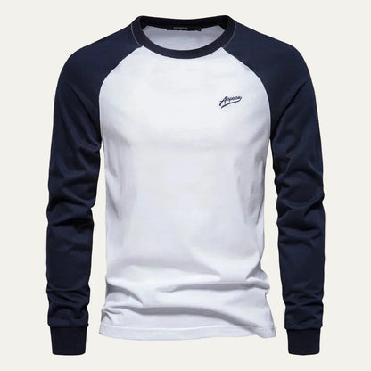 Men’s Raglan Long Sleeve Tee with Contrasting Sleeves