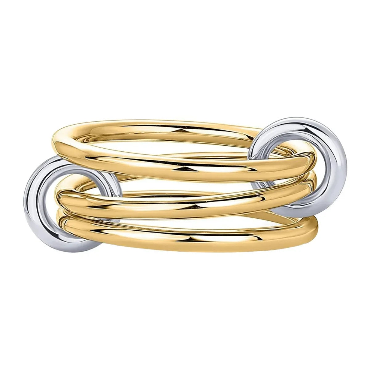 Simple Dual Tone Copper Band Ring Set