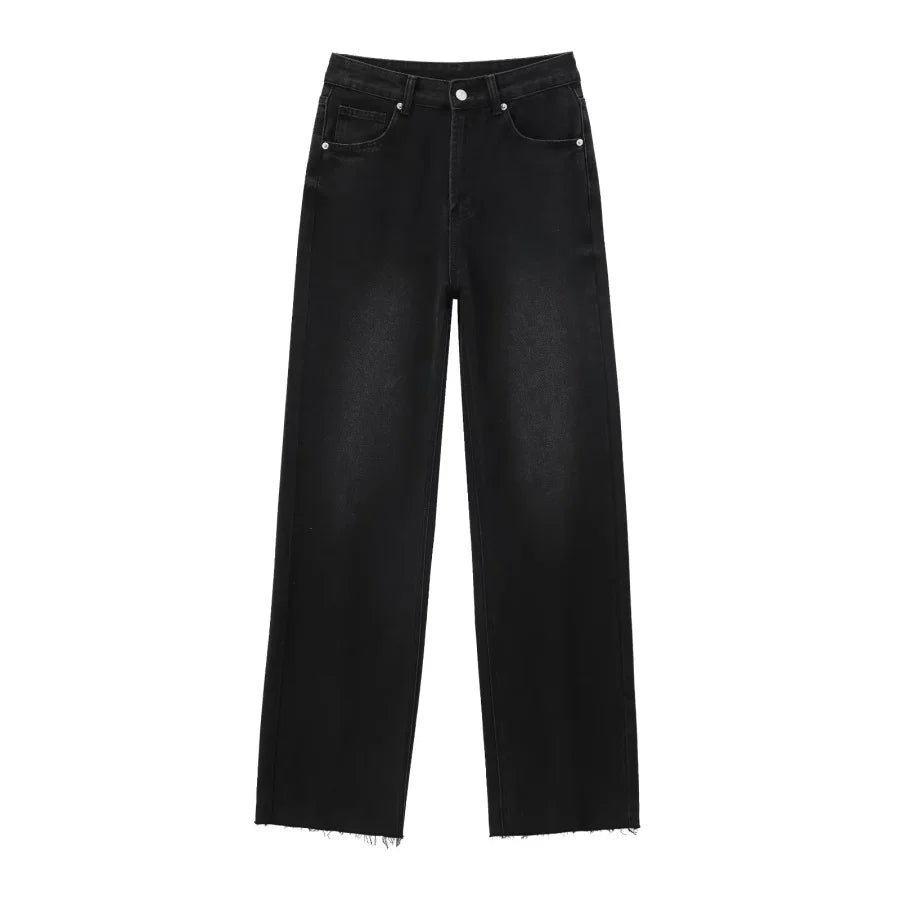 Comfortable High Waisted Wide Leg Jeans Women