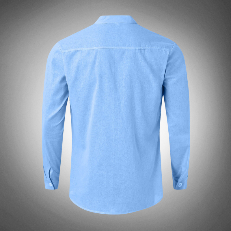Shirt – Classic Collar And Chest Pocket For Breathability