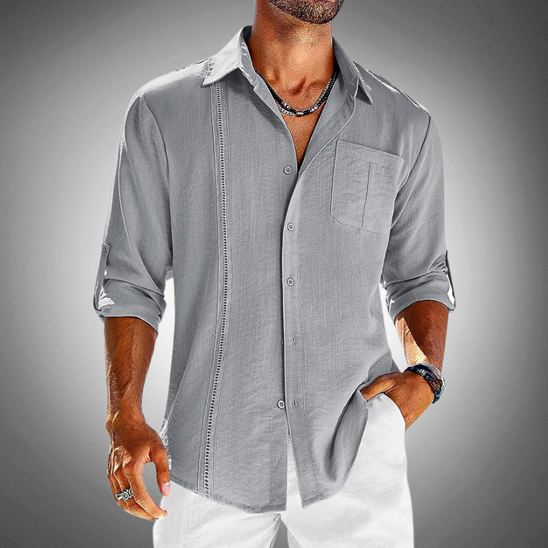 Shirt – Classic Collar And Chest Pocket For Breathability