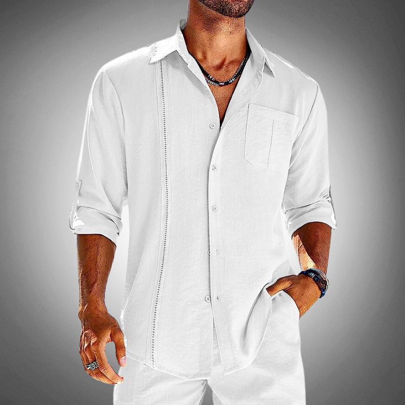 Shirt – Classic Collar And Chest Pocket For Breathability