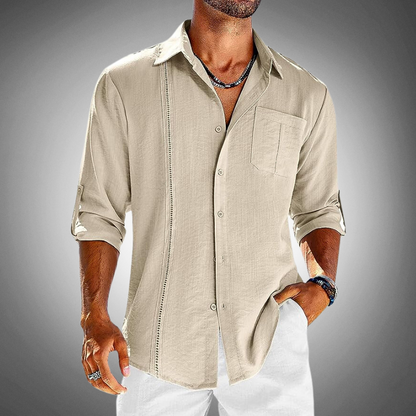 Shirt – Classic Collar And Chest Pocket For Breathability