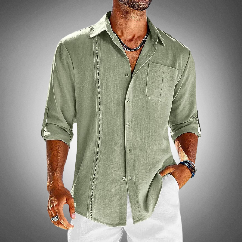 Shirt – Classic Collar And Chest Pocket For Breathability