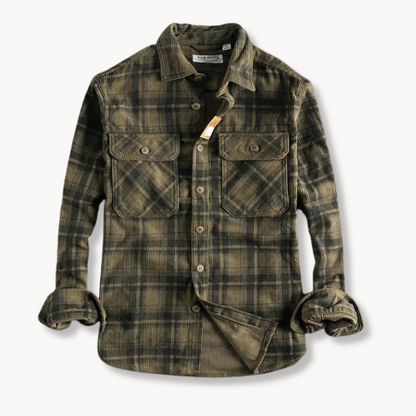 Shirt - Corduroy Blend Button Front And Relaxed Shape