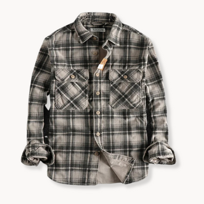 Shirt - Corduroy Blend Button Front And Relaxed Shape