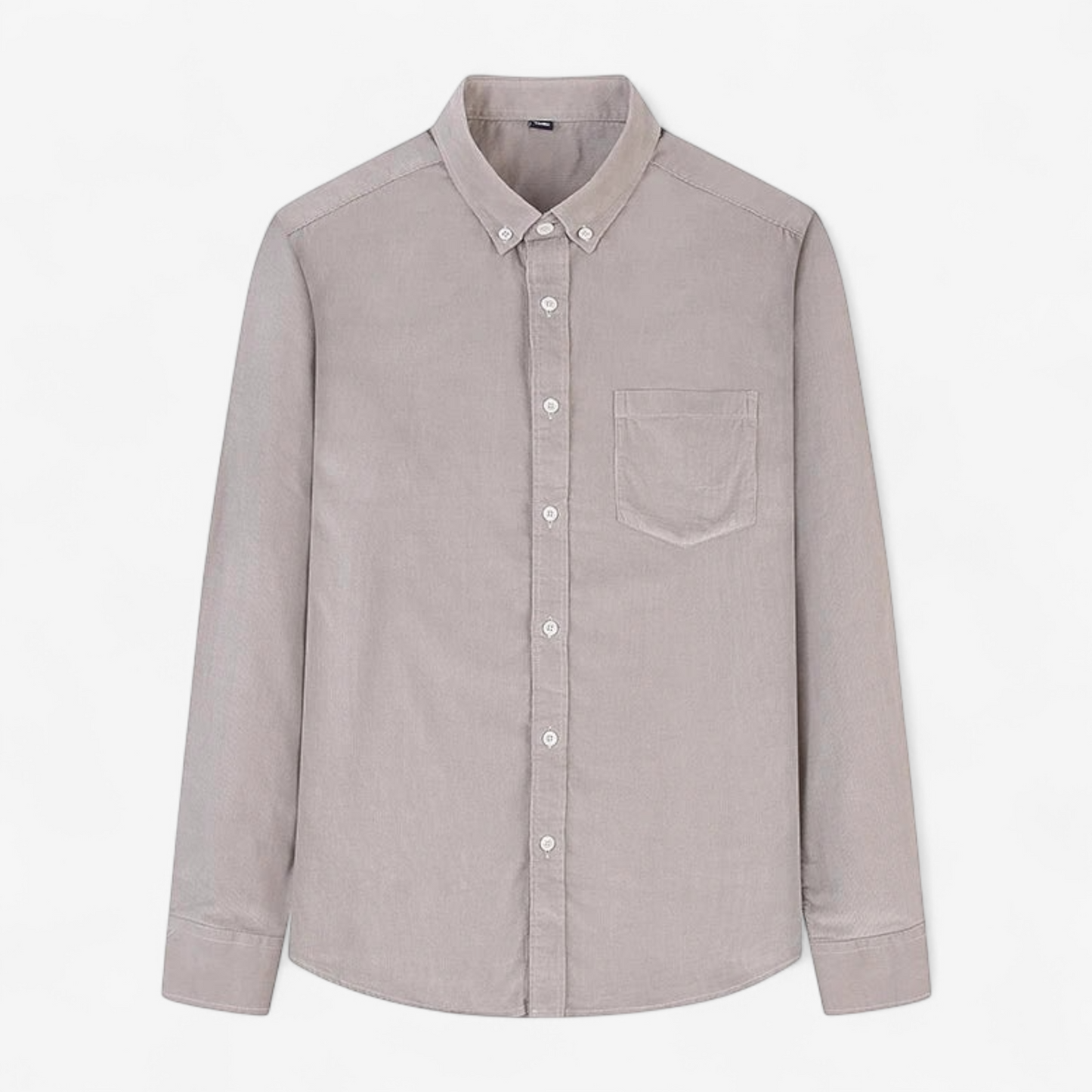 Shirt - Corduroy Blend Striped Pattern & Front Pocket