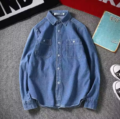 Shirt - Denim Blend Classic Collar & Breathable Shape
