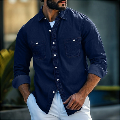 Shirt - Long Sleeve Natural-Fiber Blend & Easy Layering