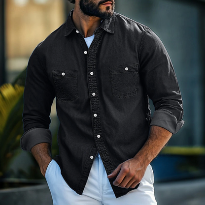 Shirt - Long Sleeve Natural-Fiber Blend & Easy Layering