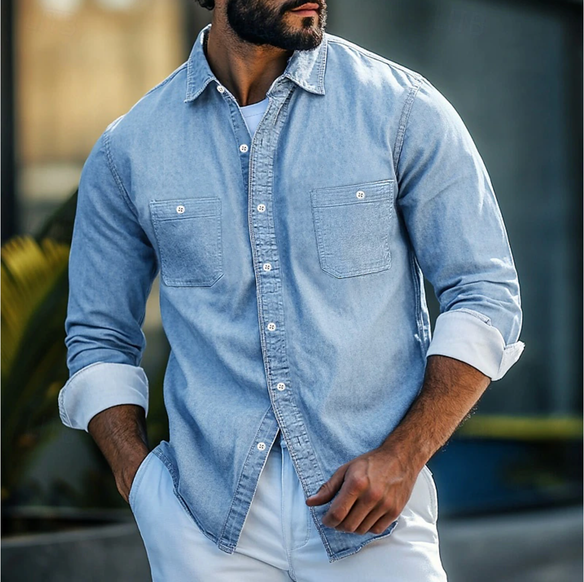 Shirt - Long Sleeve Natural-Fiber Blend & Easy Layering