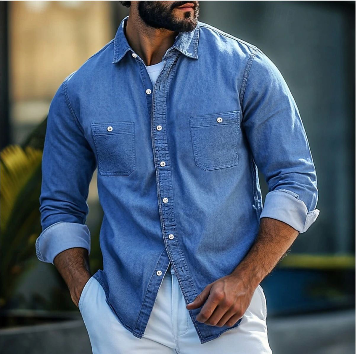 Shirt - Long Sleeve Natural-Fiber Blend & Easy Layering
