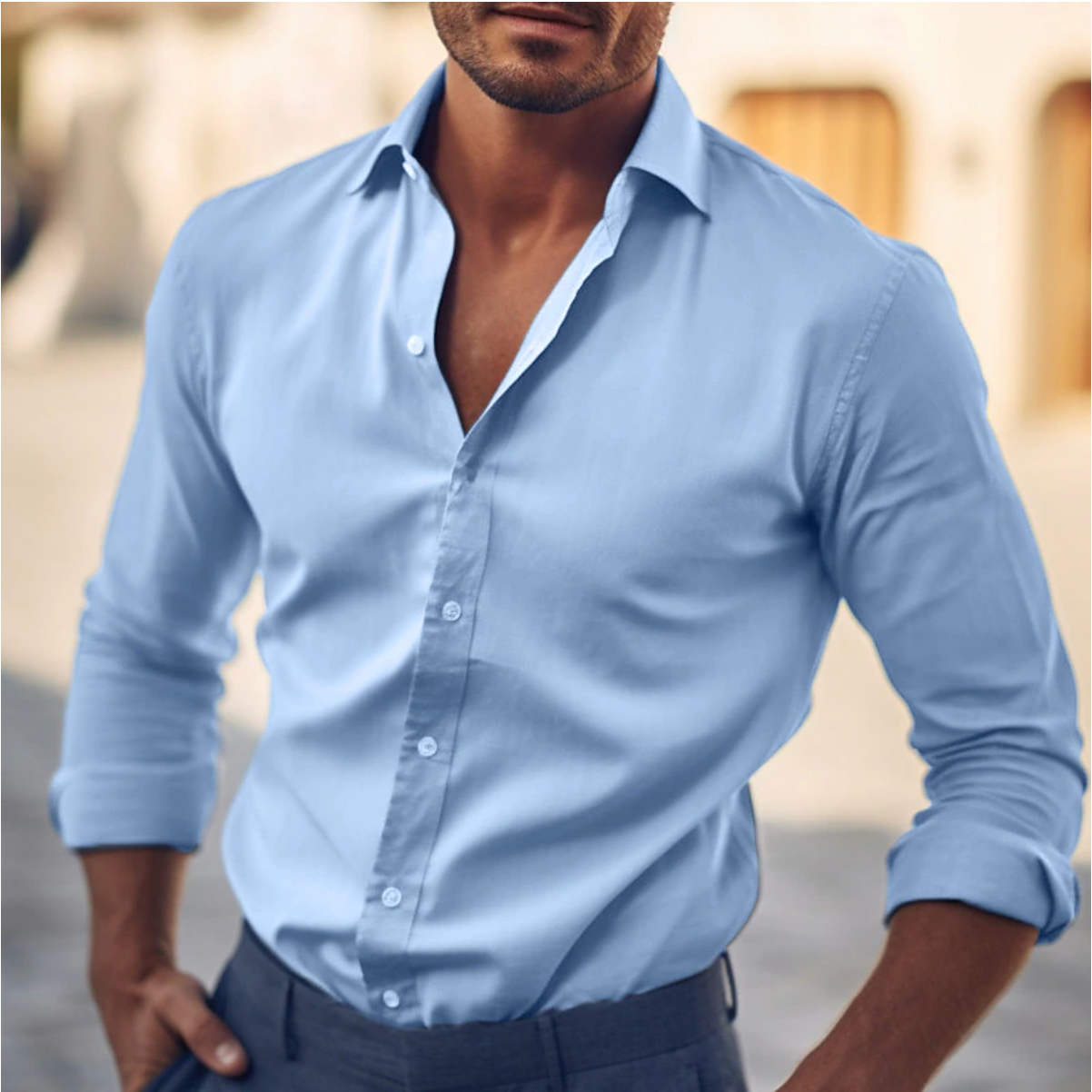Shirt - Modern Fit Soft-Blend & Neat Look With Ease