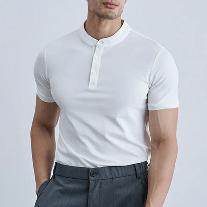 Shirt - Short Sleeve Collared Slim Fit And Breathable