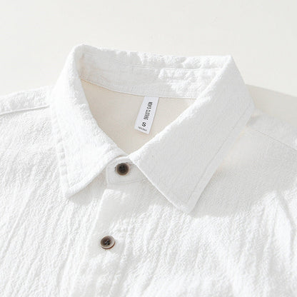 Shirt - Short Sleeve Relaxed Cut And Patch Pockets Hold