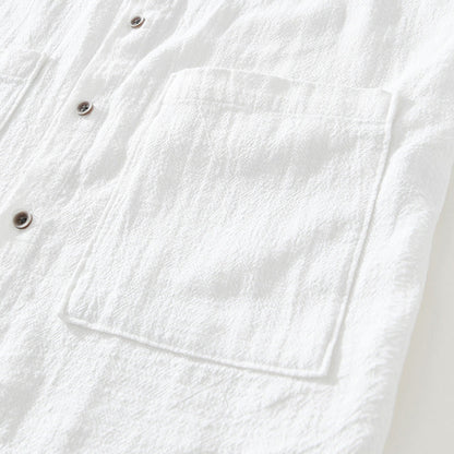 Shirt - Short Sleeve Relaxed Cut And Patch Pockets Hold